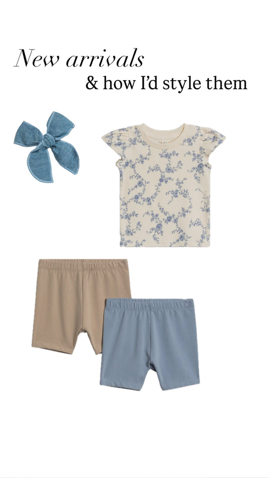 Organic Cotton Biker Shorts / Sky