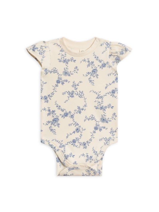 Organic Cotton Petal Sleeve Bodysuit /Serena Floral