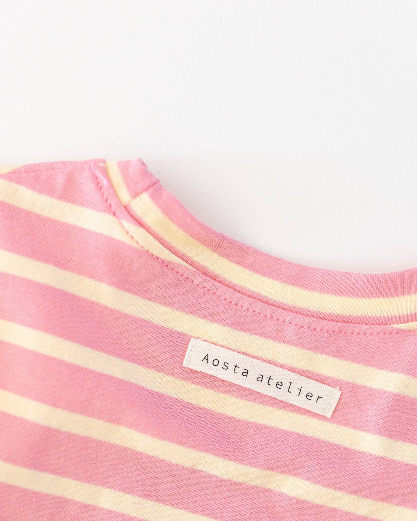 Peach Striped Cotton Tee