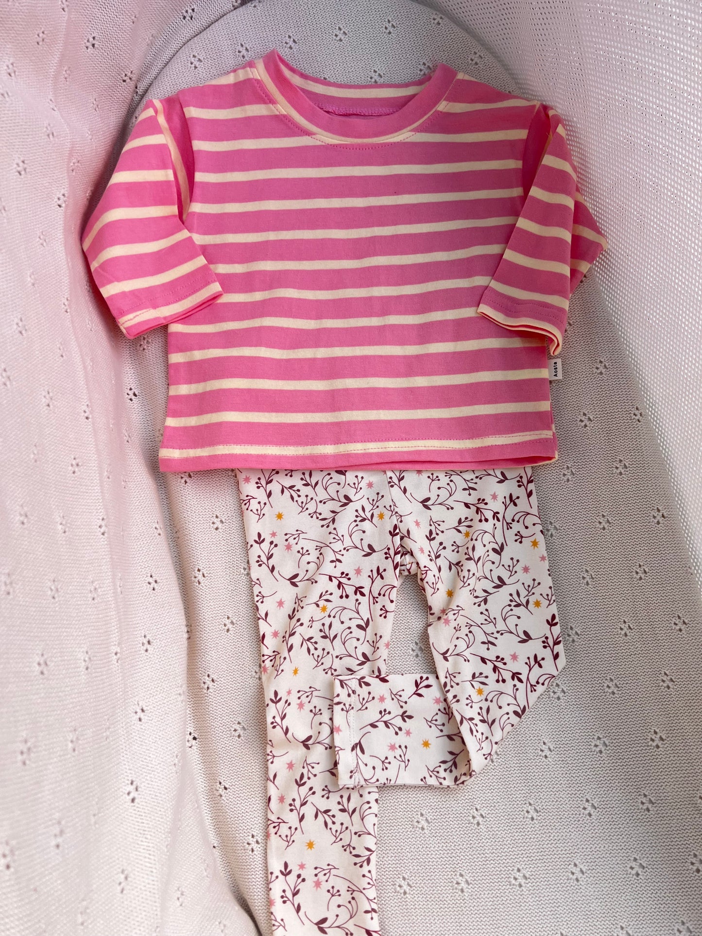 Peach Striped Cotton Tee