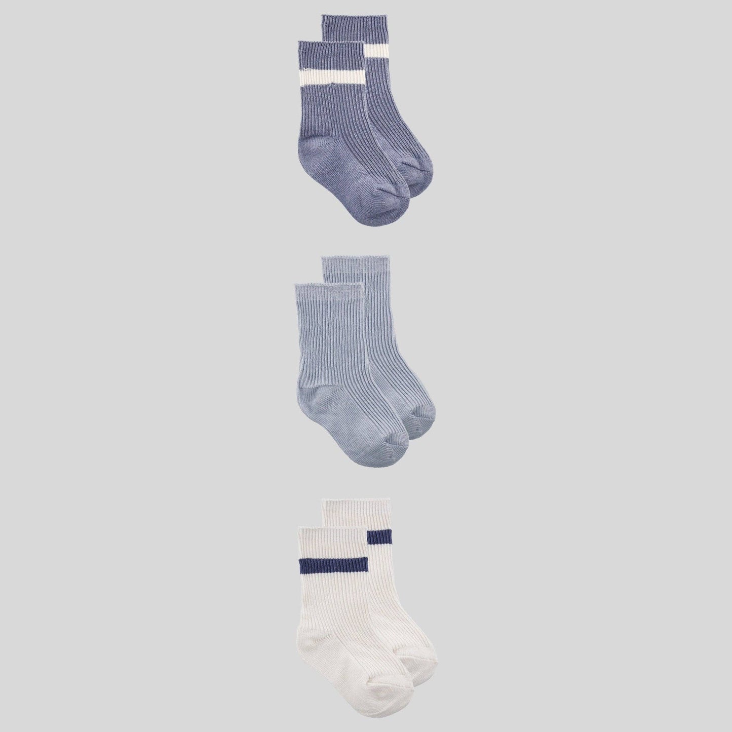 Organic Cotton Baby / 3 Pack Socks / Stone