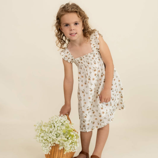 Organic Smocked Sundress / Fleur