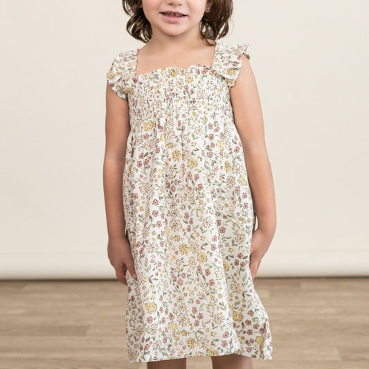 Organic Smocked Sundress / Wild Meadow