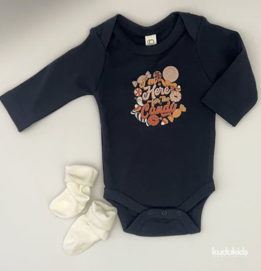 Organic Cotton Long Sleeve Bodysuit / Candy