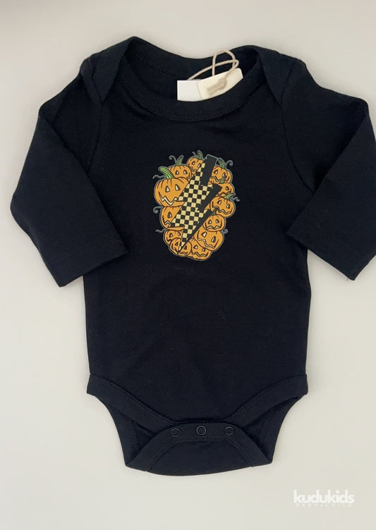 Organic Cotton Long Sleeve Bodysuit / Midnight