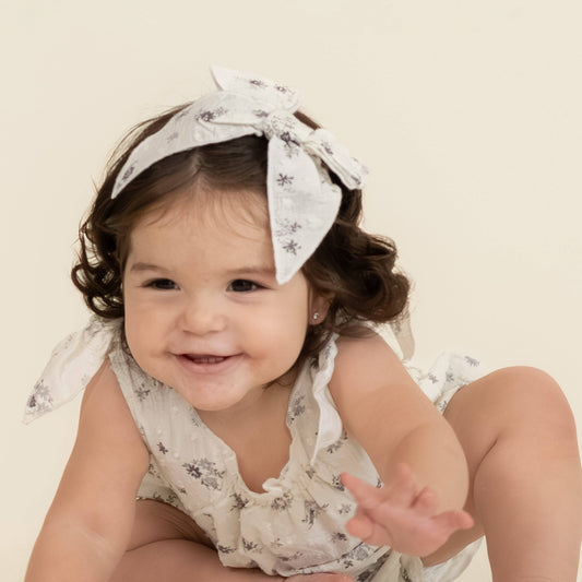 Organic Hair Bow Clip / Pastel Bloom