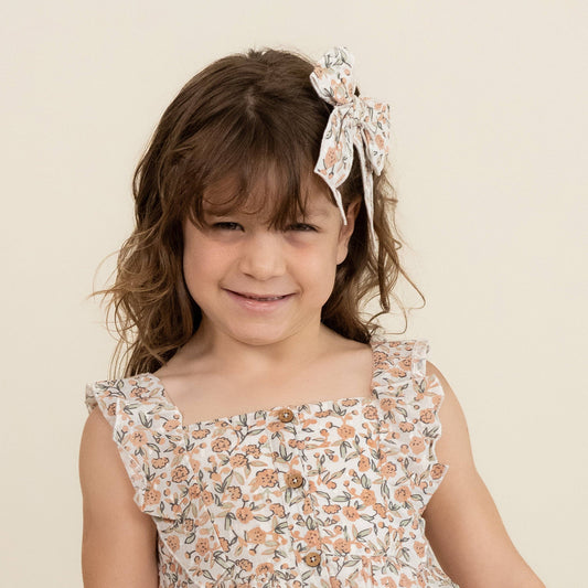 Organic Hair Bow Clip / Magnolia