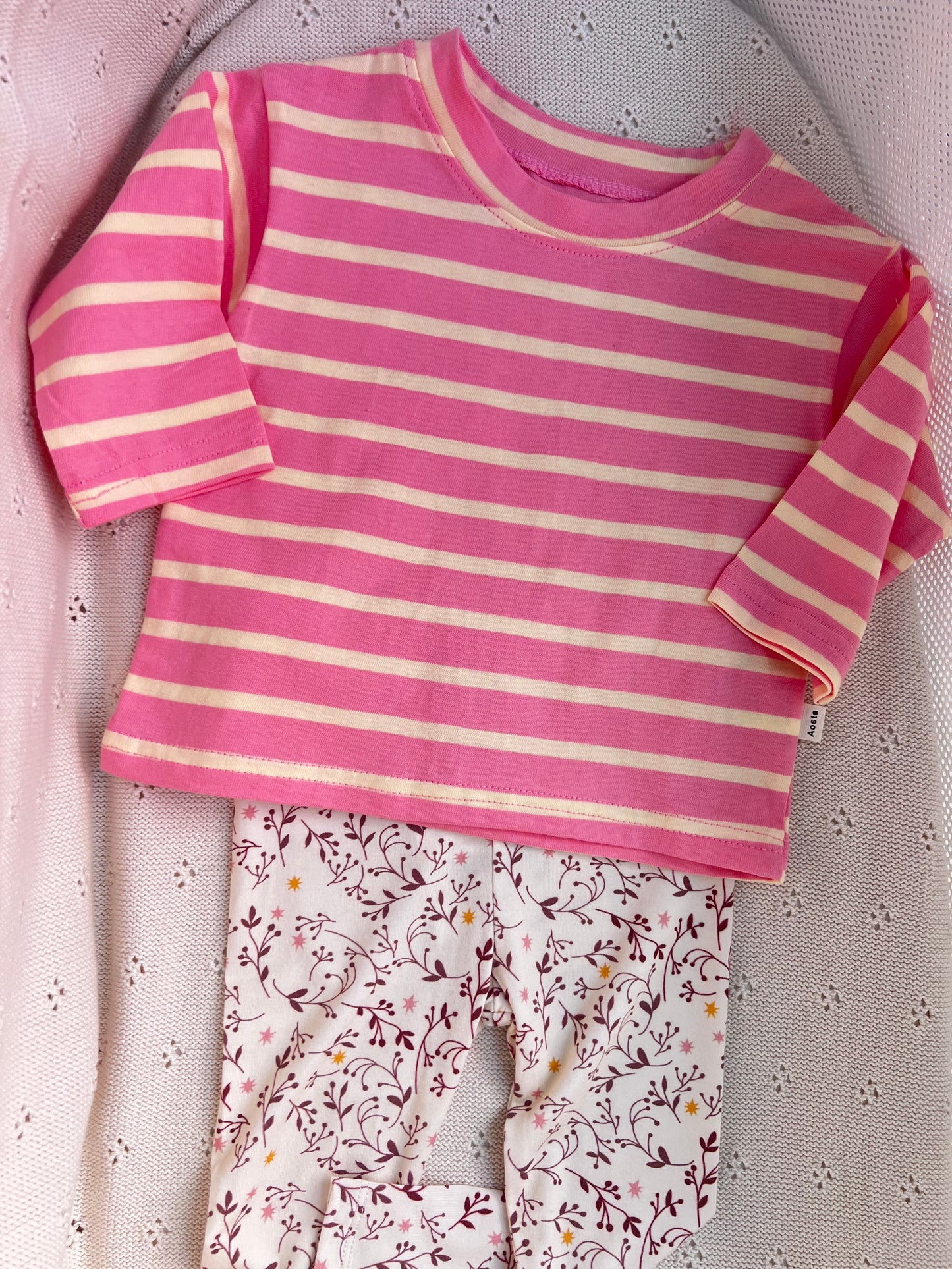 Peach Striped Cotton Tee