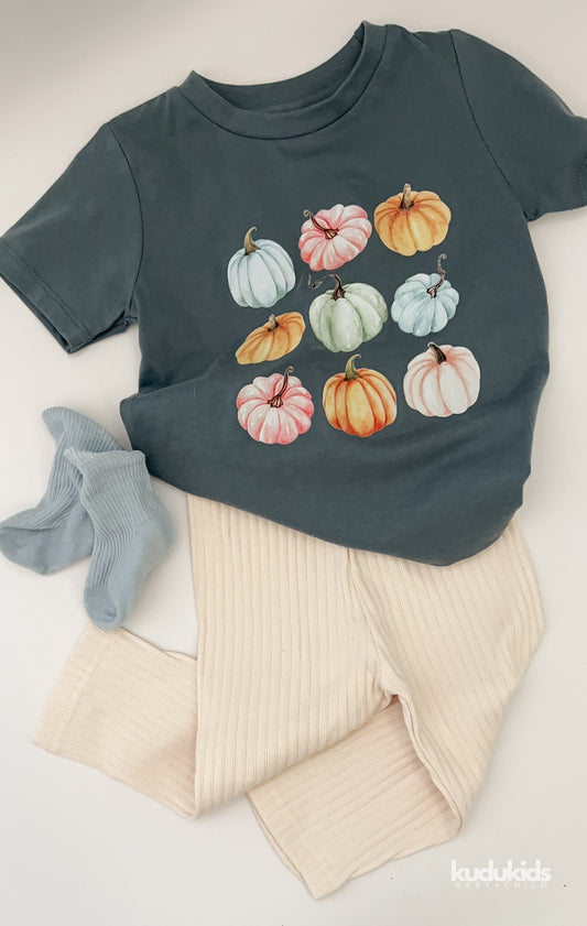 Pumpkin Crewneck Tee / Navy