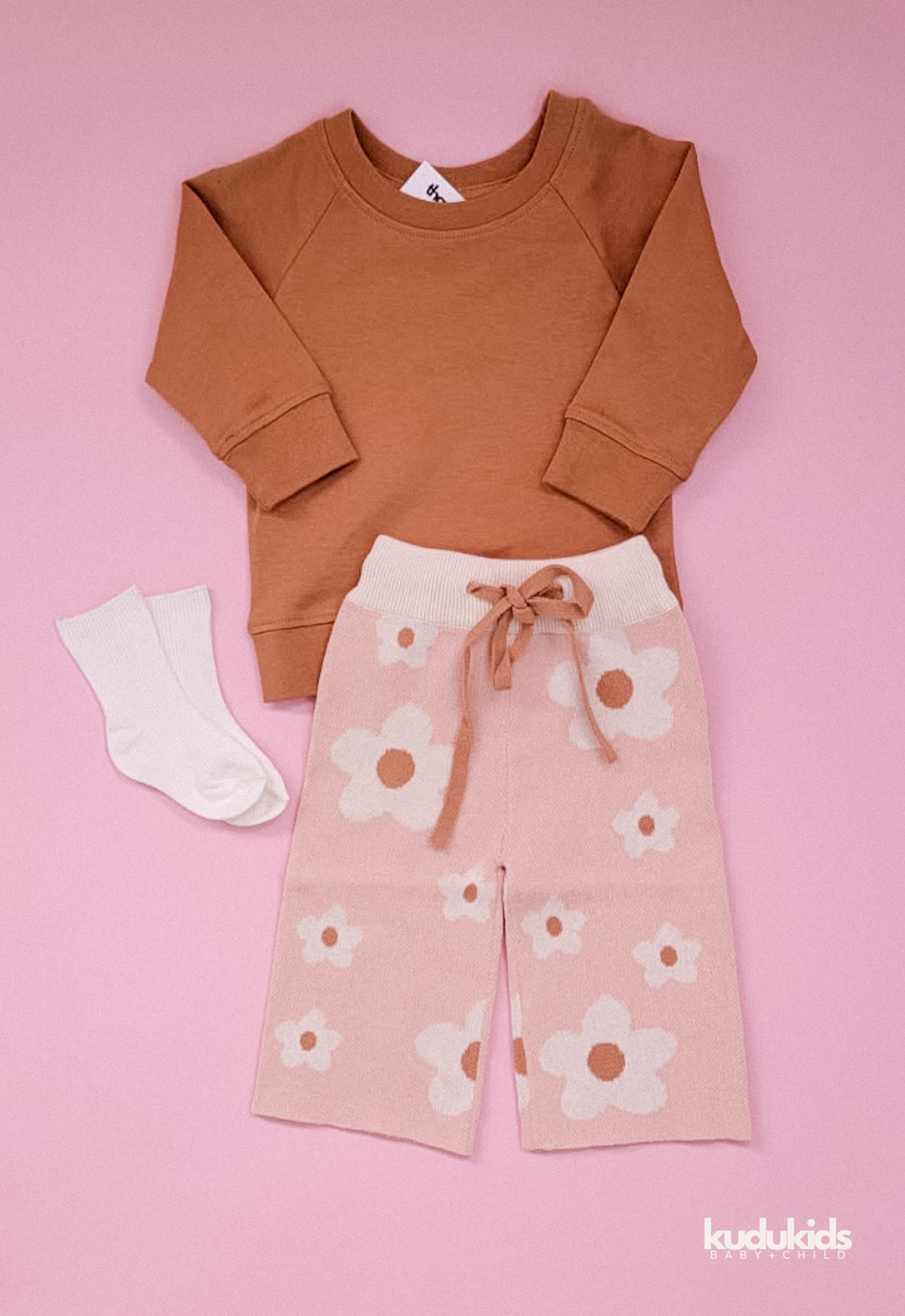 Organic Cotton Daisy Flares / Peach