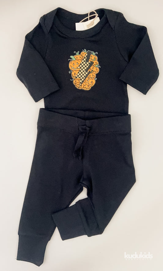 Organic Cotton Long Sleeve Bodysuit / Midnight