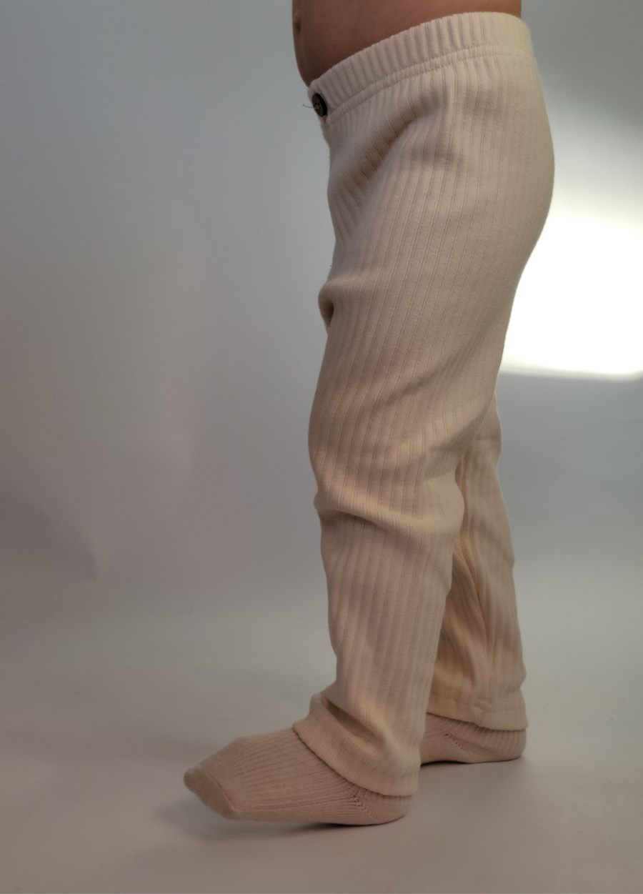 Ribbed Button Leggings