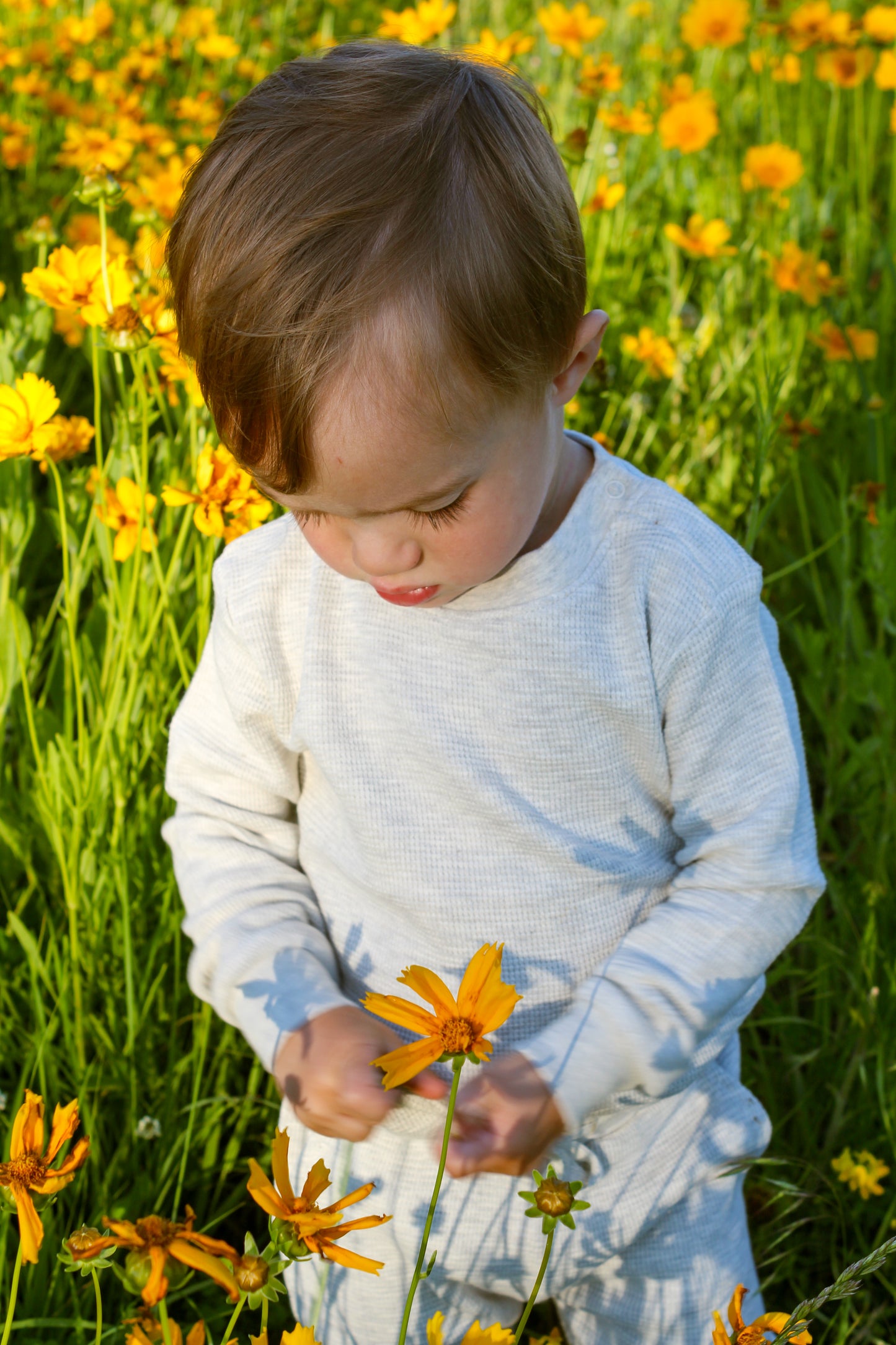 Organic Cotton Waffle Knit Long Sleeve