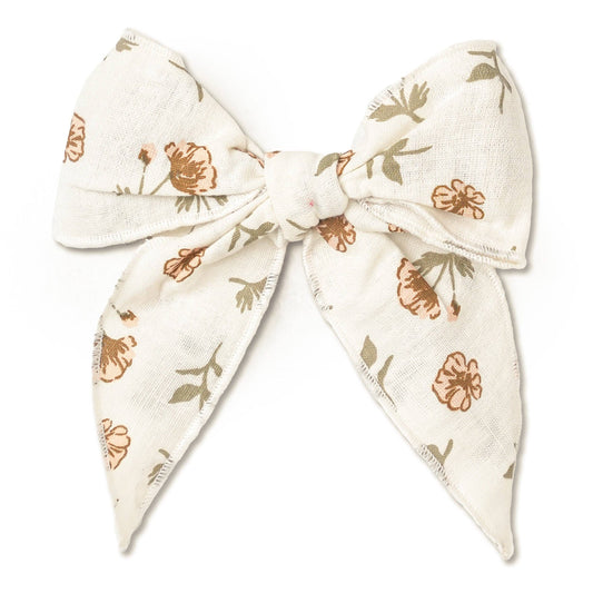 Organic Hair Bow Clip / Fleur