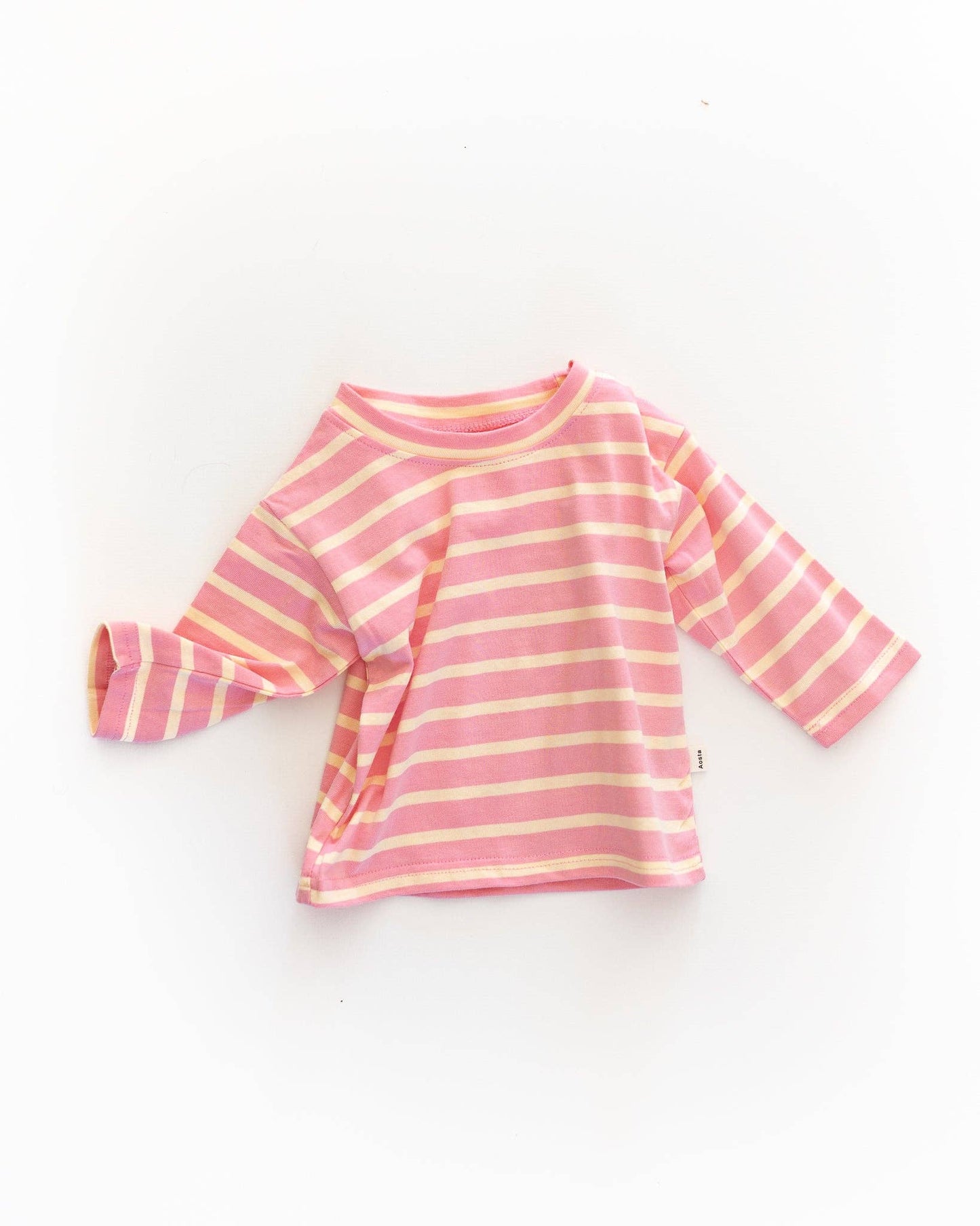 Peach Striped Cotton Tee