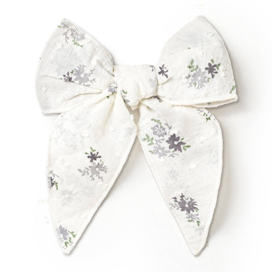 Organic Hair Bow Clip / Pastel Bloom