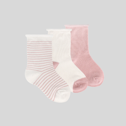 Organic Cotton Toddler 3 Pack Socks / Sugarplum
