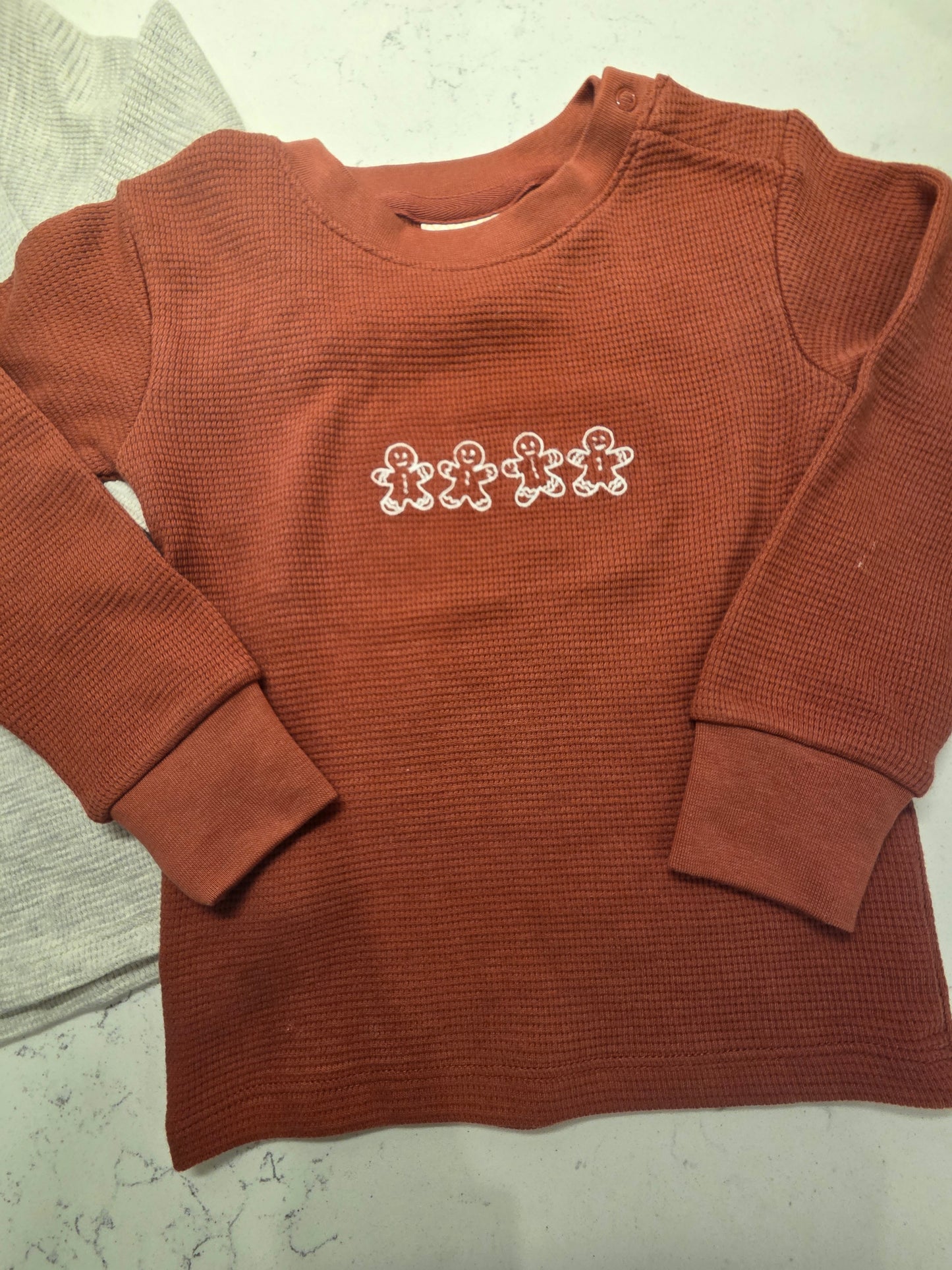 Waffle Knit Long Sleeve / Gingerbread Men