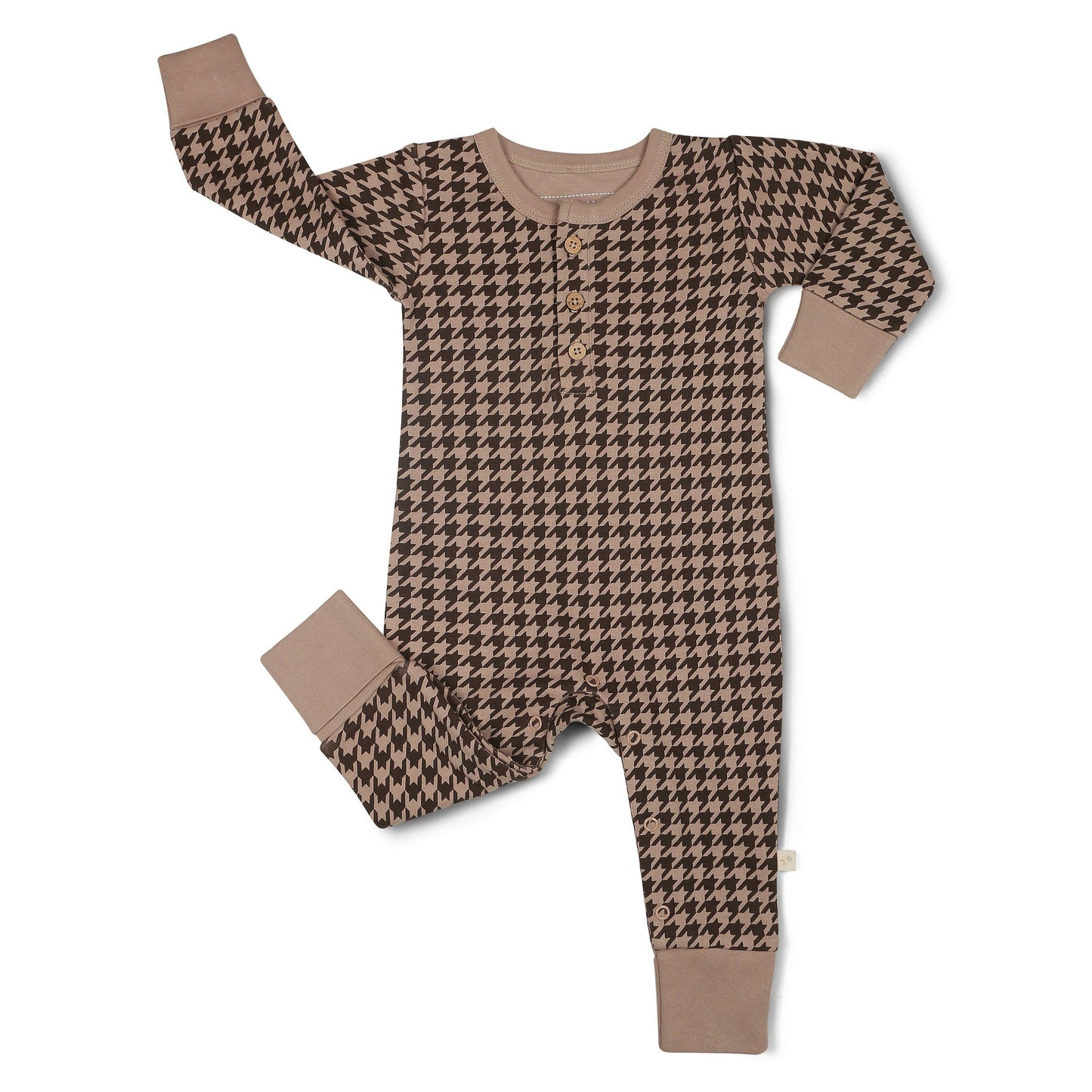 Button Romper / Houndstooth