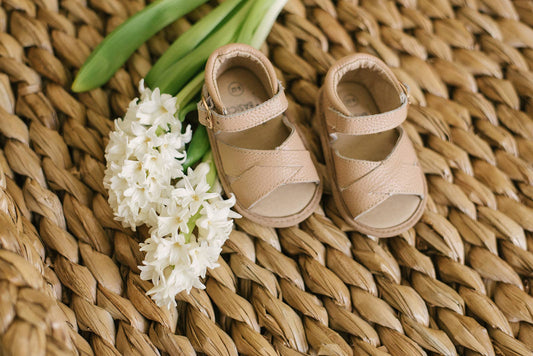 Tan Split-Soled Leather Baby Sandals