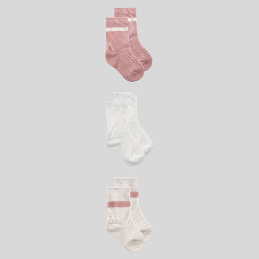 Organic Cotton Baby / 3 Pack Socks / Rose