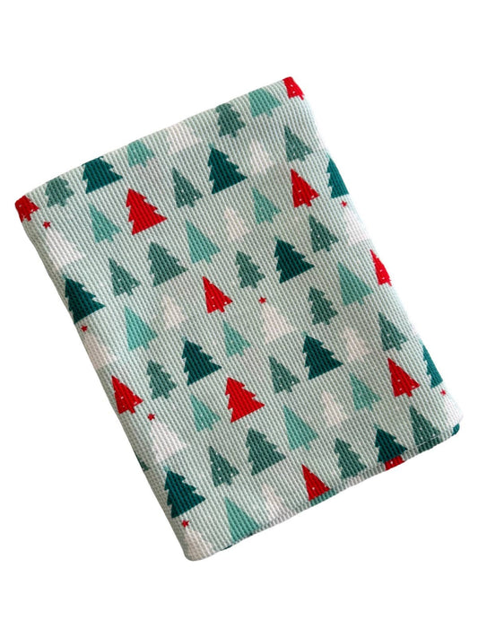 Organic Cotton Waffle Swaddle / Festive Firs