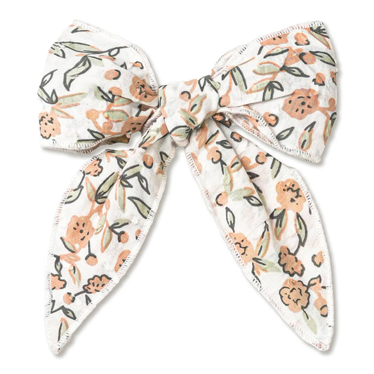 Organic Hair Bow Clip / Magnolia