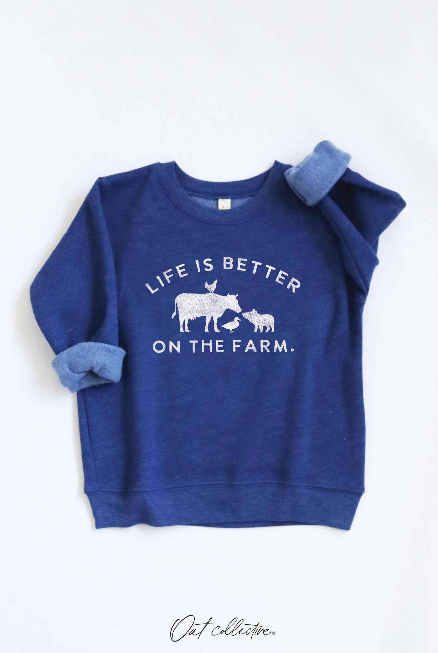 LIFE IS BETTER ON THE FARM Toddler Unisex Graphic Sweatshirt