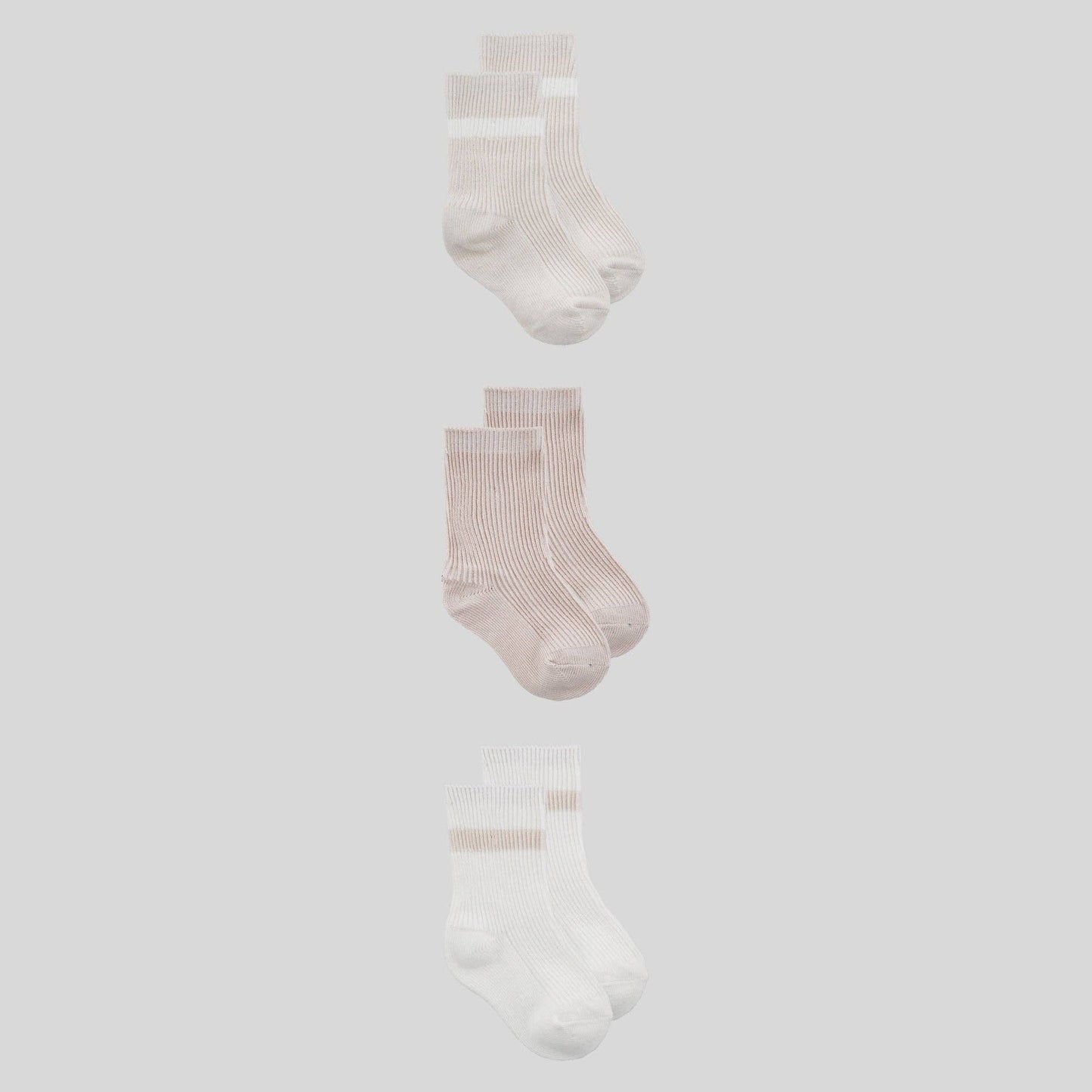 Organic Cotton Baby / 3 Pack Socks / Eggnog