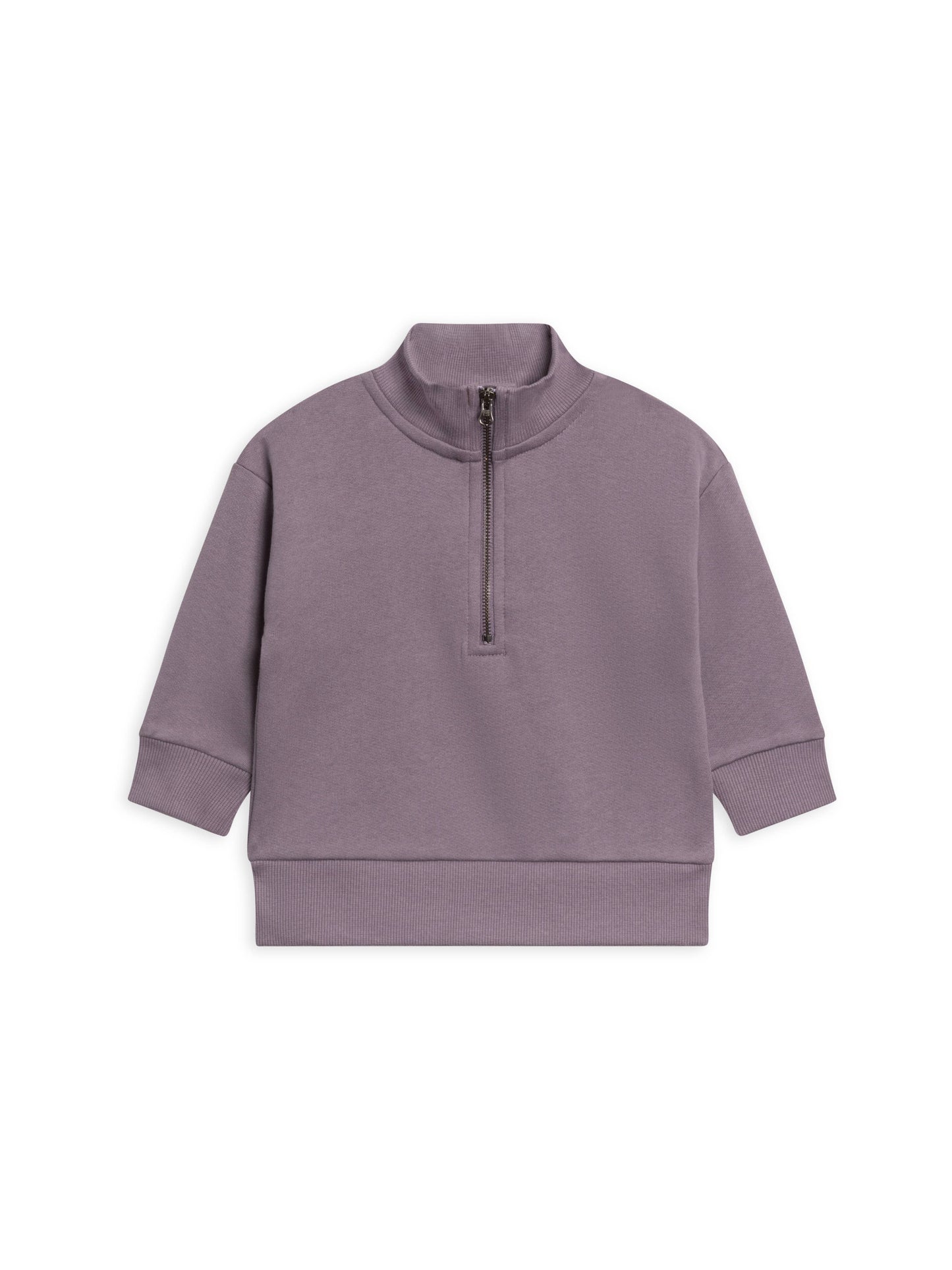 Organic Cotton Fleece Half Zip Pullover / Fog