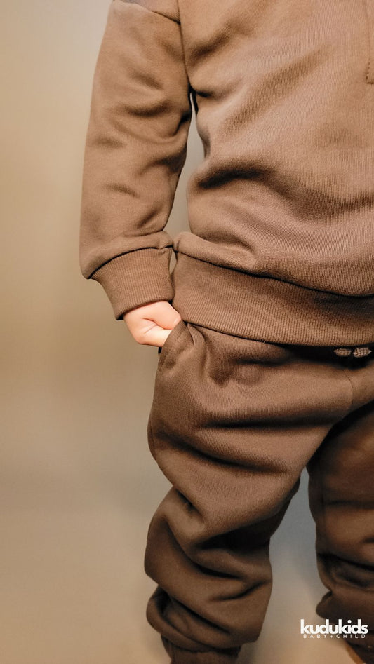 Organic Cotton Fleece Sweatpants / Chestnut