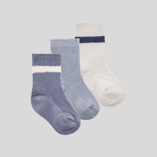 Organic Cotton Baby / 3 Pack Socks / Stone