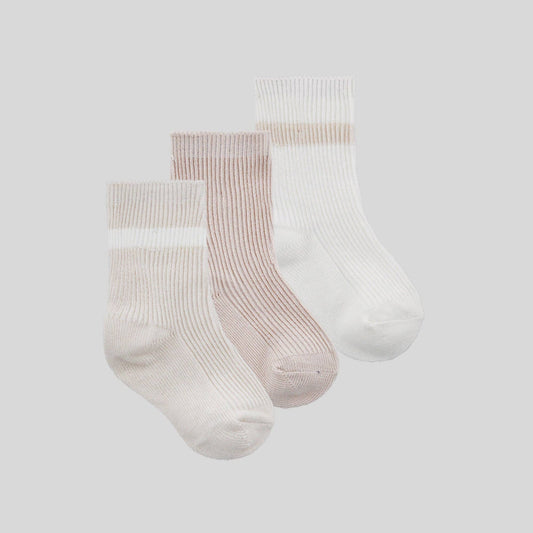 Organic Cotton Baby / 3 Pack Socks / Eggnog