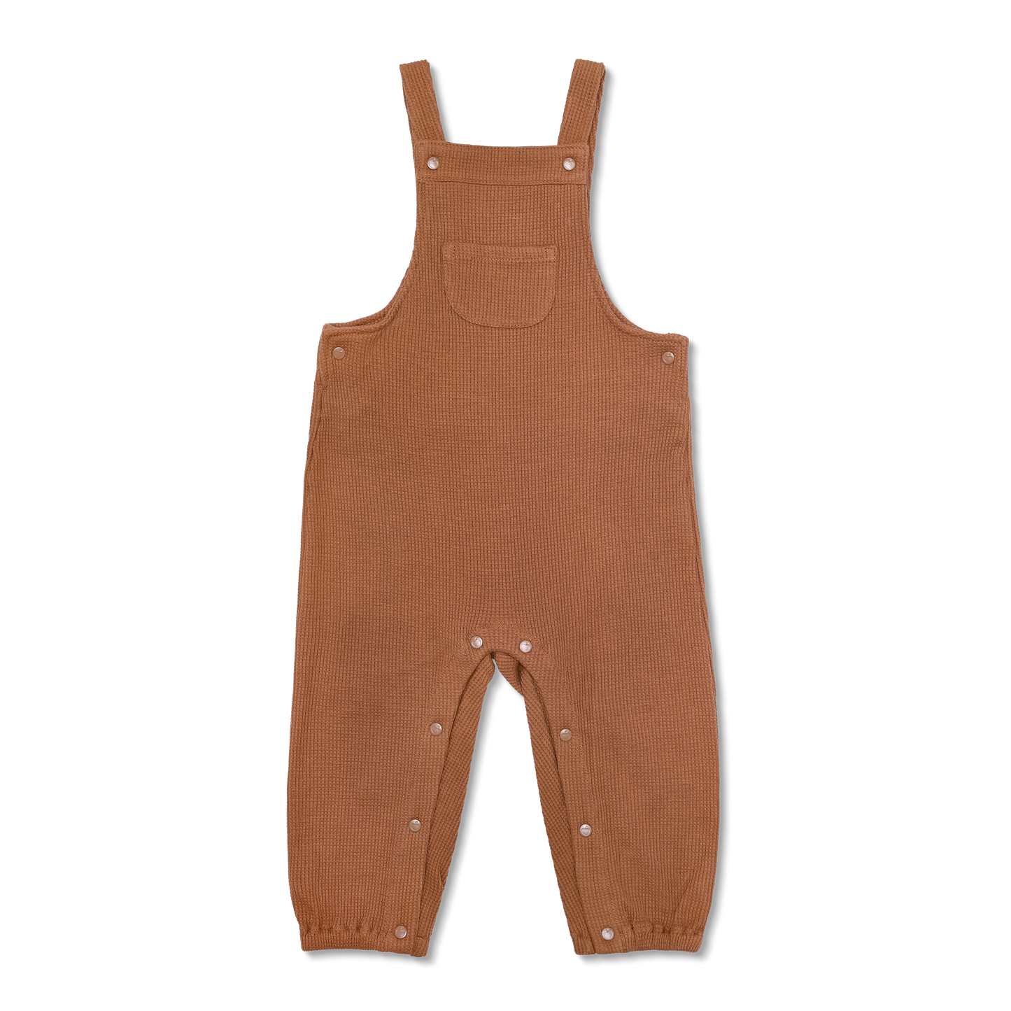 Organic Cotton Waffle Overalls / Caramel