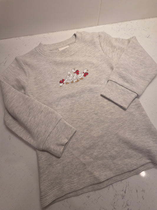 Waffle Knit Long Sleeve / Holiday Goose