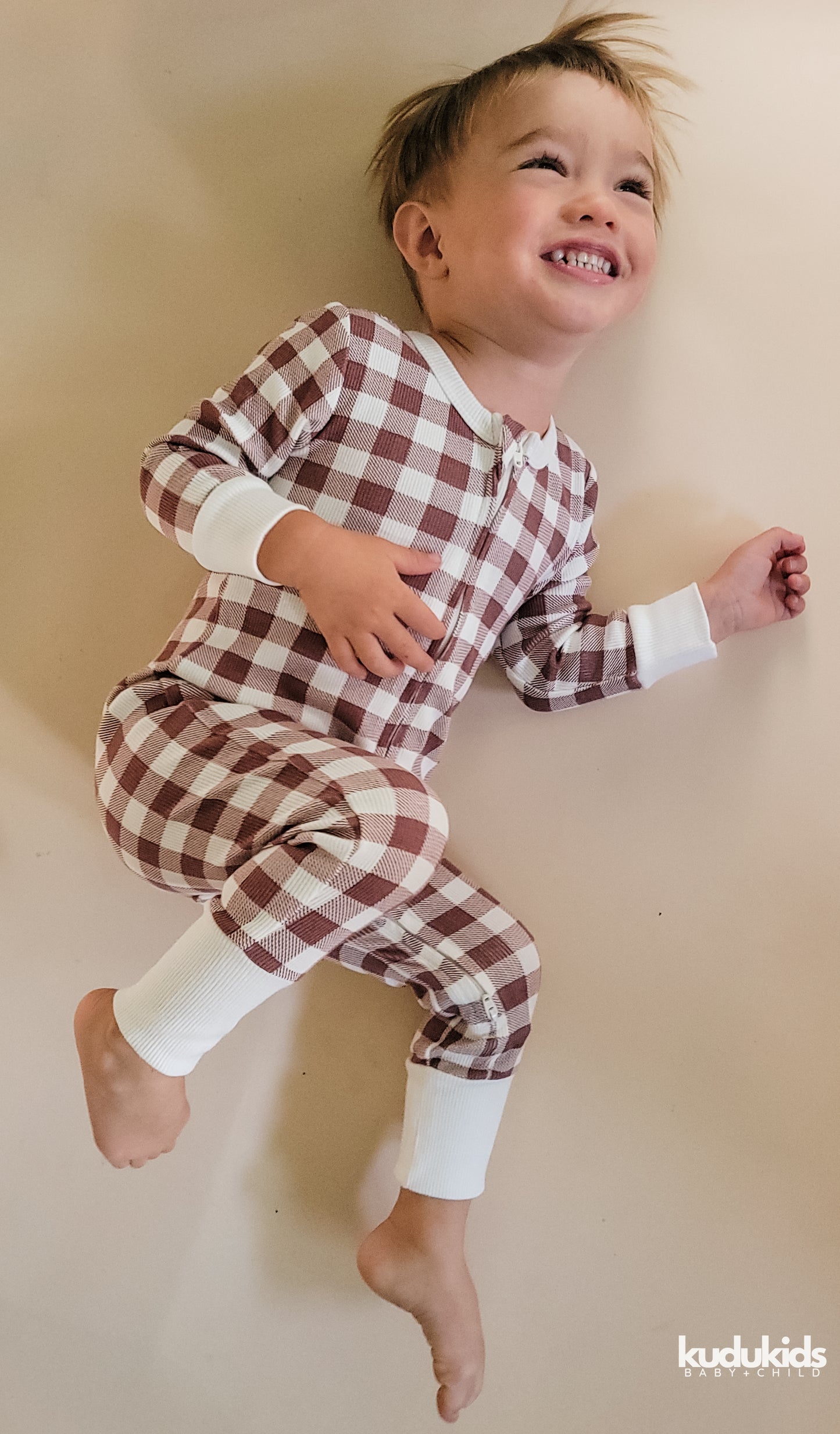 2-Way Zip Romper / Gingham